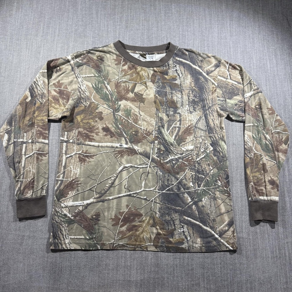 Ranger Shirt Mens XL Brown Camo Long‎ Sleeve Pocket Hunting Outdoor Tee
